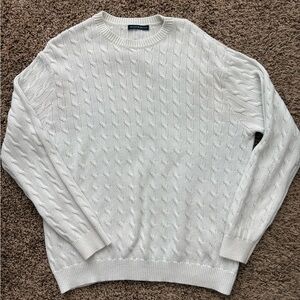 Brandy Melville Ivory Cable Knit Crewneck Sweater